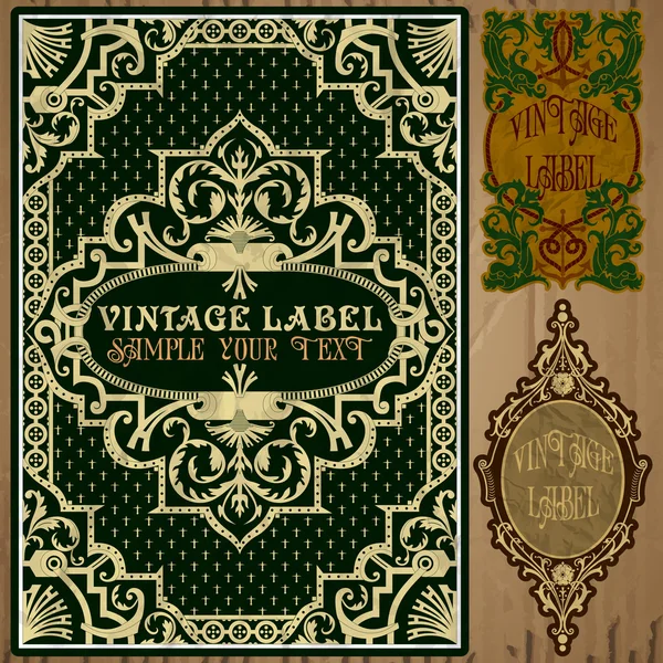 Vector itens vintage: etiqueta art nouveau — Vetor de Stock