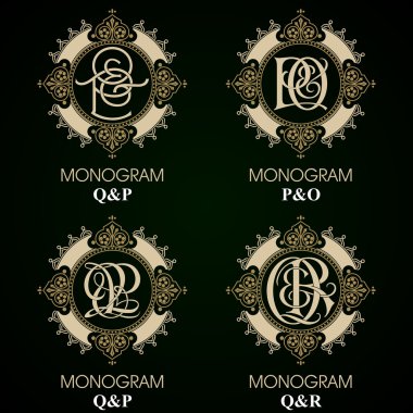Vintage Monogram - 4 set