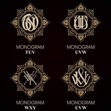 Vintage Monogram - 4 set