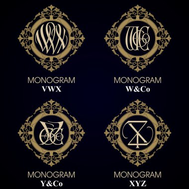 Vintage Monogram - 4 set