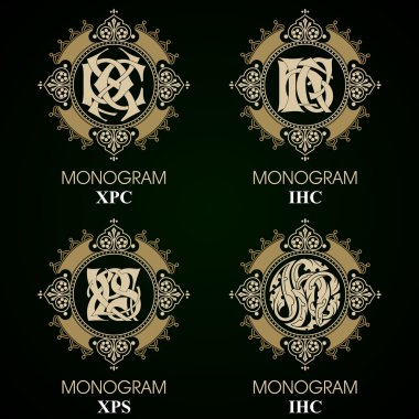 Vintage Monogram - 4 set