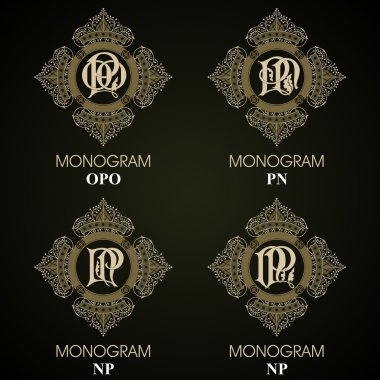 Vintage Monogram - 4 set