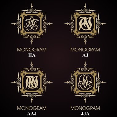 Vintage Monogram - 4 set