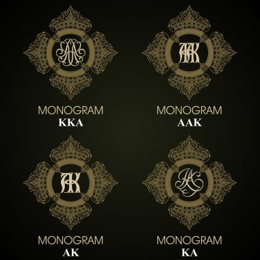 Vintage Monogram - 4 set