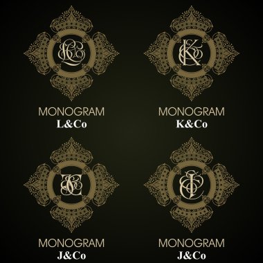 Vintage Monogram - 4 set