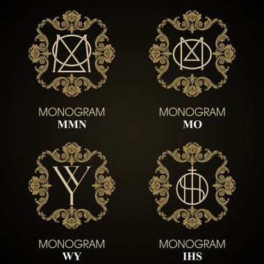 Vintage Monogram - 4 set