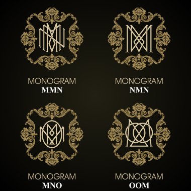 Vintage Monogram - 4 set
