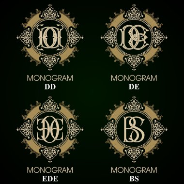 Vintage Monogram - 4 set