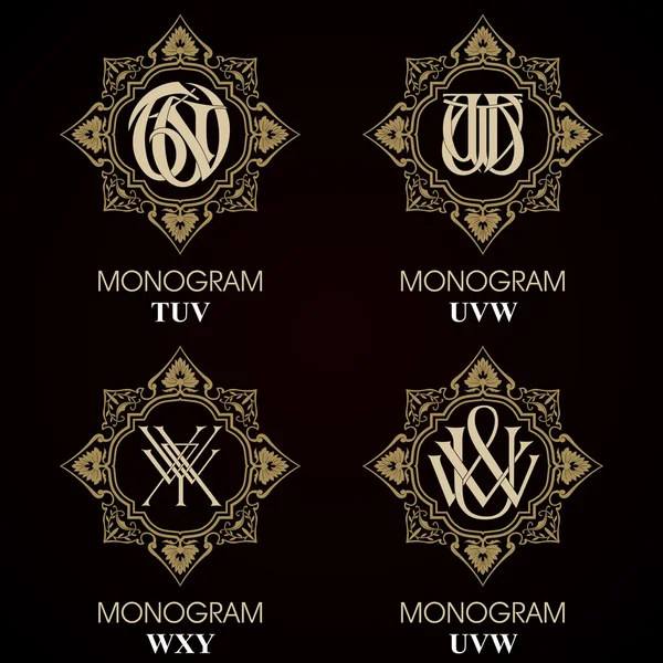 Vintage Monogram - 4 set