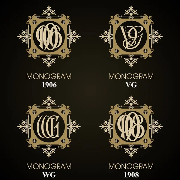 Vintage Monogram - 4 set