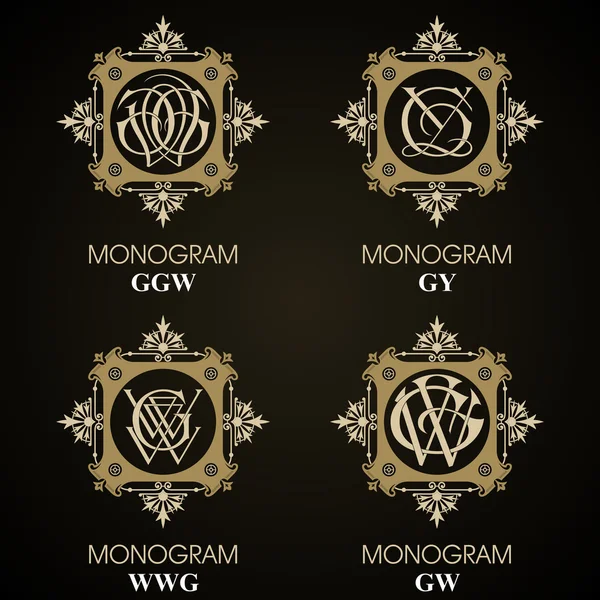 Vintage Monogram - 4 set