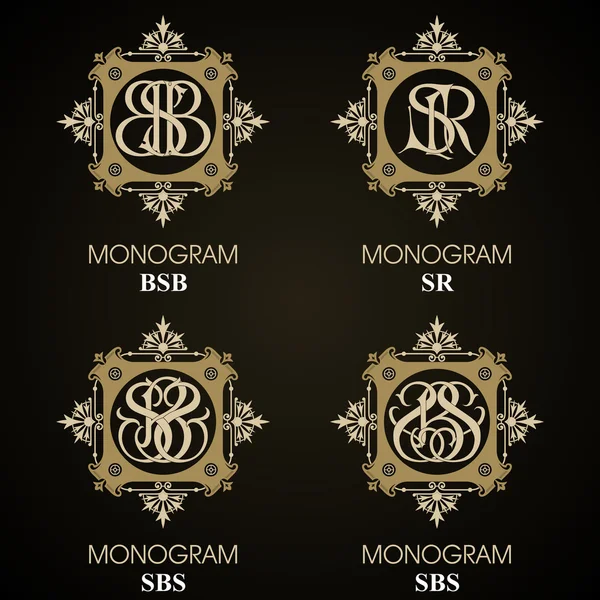 Vintage Monogram - 4 set
