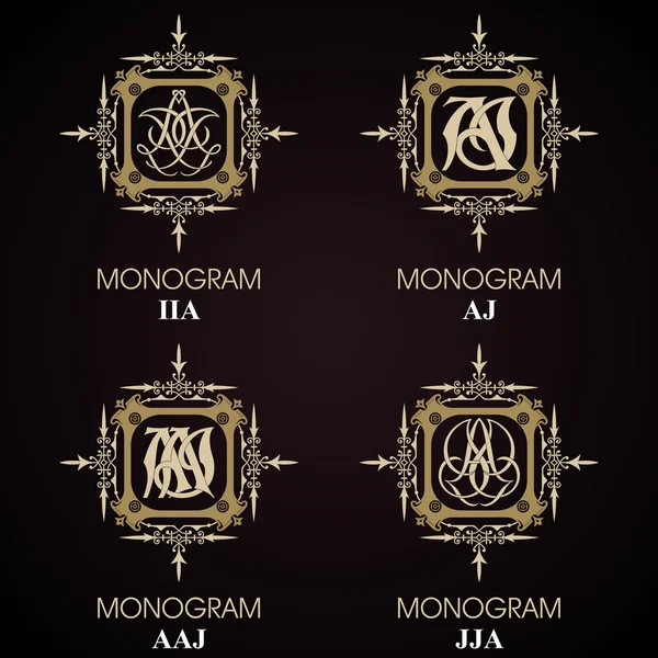 Vintage Monogram - 4 set