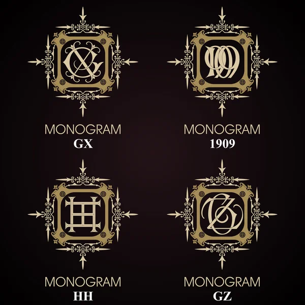 Vintage Monogram - 4 set