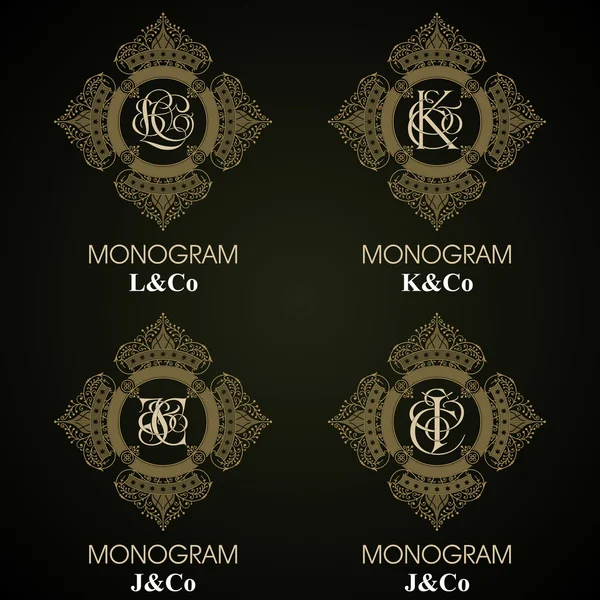Vintage Monogram - 4 set