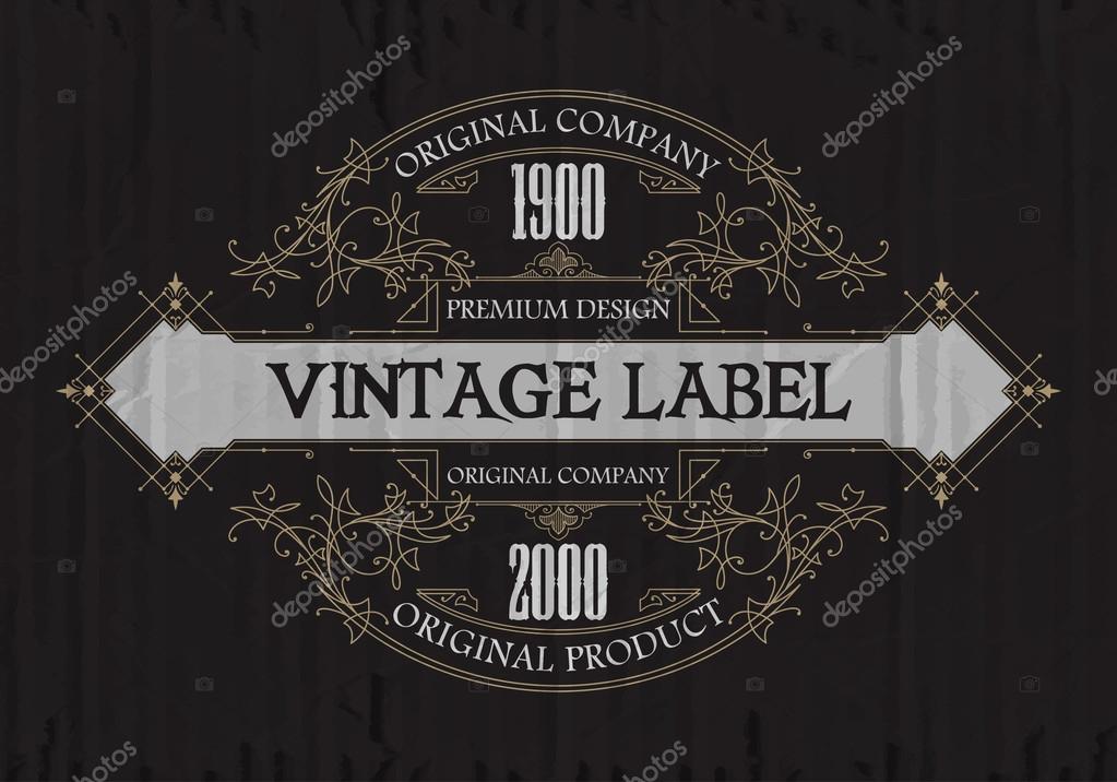 Vintage typographic label premium - vector