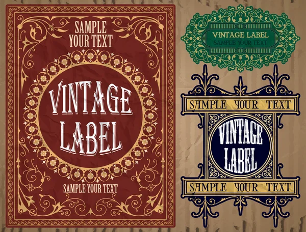 Vector vintage items: label art nouveau — Stock Vector