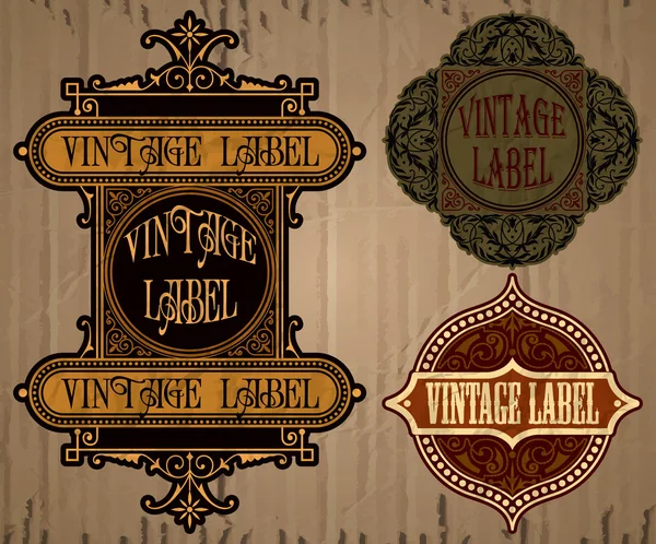 Vector vintage items: label art nouveau — Stock Vector