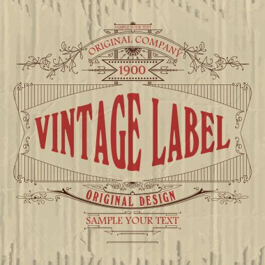 Vintage tipografik etiket sigorta primi