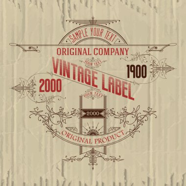 Vintage tipografik etiket sigorta primi