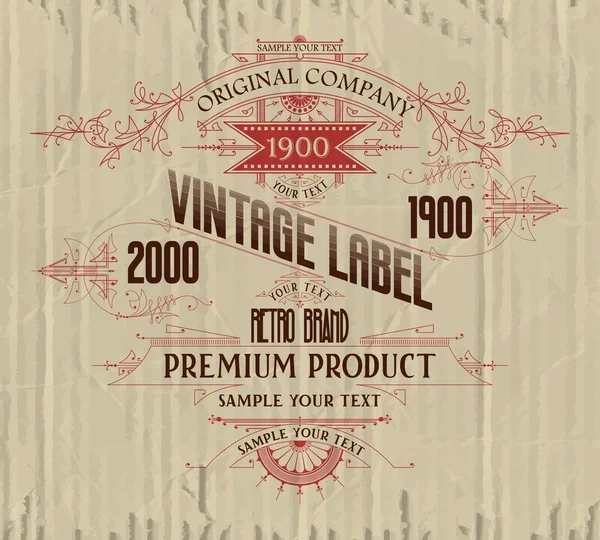 Premium Vintage tipográfiai címke — Stock Vector