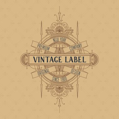 Eski vintage kartı ile çiçek süsleme - vektör