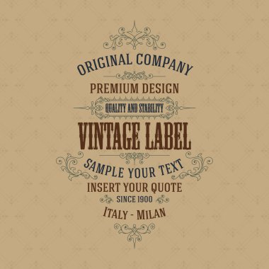 Eski vintage kartı ile çiçek süsleme - vektör