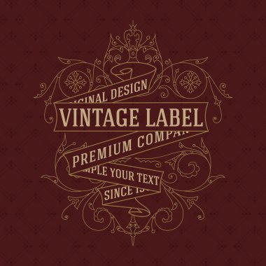 Eski vintage kartı ile çiçek süsleme - vektör