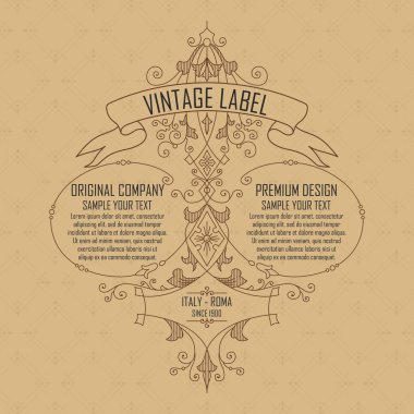 Eski vintage kartı ile çiçek süsleme - vektör