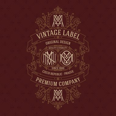 Eski vintage kartı ile çiçek süsleme - vektör