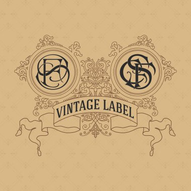 Eski vintage kartı ile çiçek süsleme - vektör