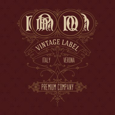 Eski vintage kartı ile çiçek süsleme - vektör