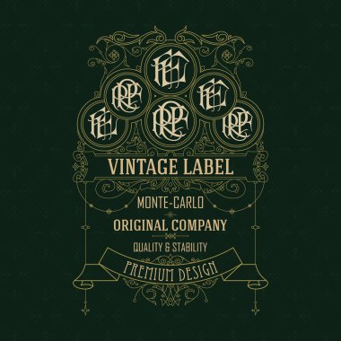 Eski vintage kartı ile çiçek süsleme - vektör