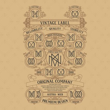 Eski vintage kartı ile çiçek süsleme - vektör