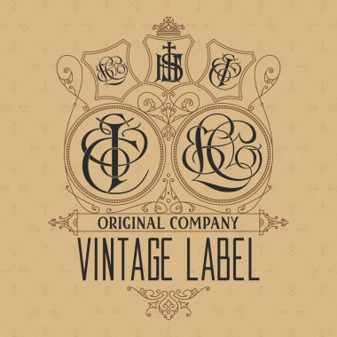 Eski vintage kartı ile çiçek süsleme - vektör