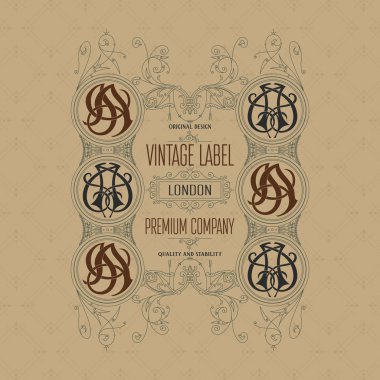 Eski vintage kartı ile çiçek süsleme - vektör