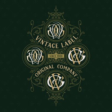 Eski vintage kartı ile çiçek süsleme - vektör