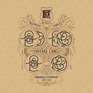 Eski vintage kartı ile çiçek süsleme - vektör