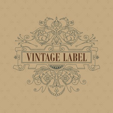 Eski vintage kartı ile çiçek süsleme - vektör