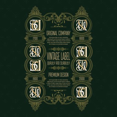 Eski vintage kartı ile çiçek süsleme - vektör