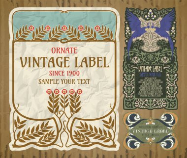 vektör vintage öğeleri: kapak Art Nouveau