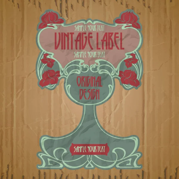 Vector Vintage Items Portada Art Nouveau — Archivo Imágenes Vectoriales