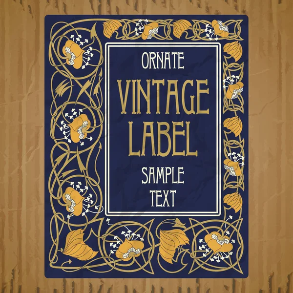 Oggetti Vettoriali Vintage Copertina Art Nouveau — Vettoriale Stock