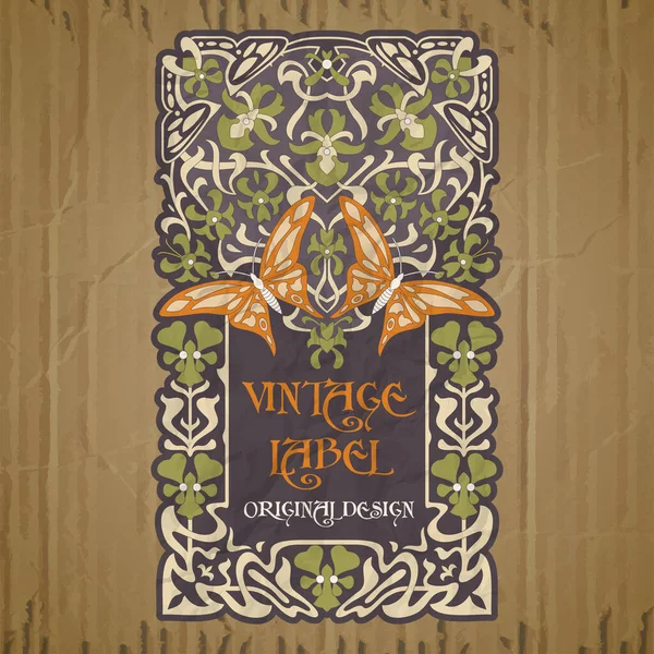 Vektör Vintage Öğeleri Kapak Art Nouveau — Stok Vektör