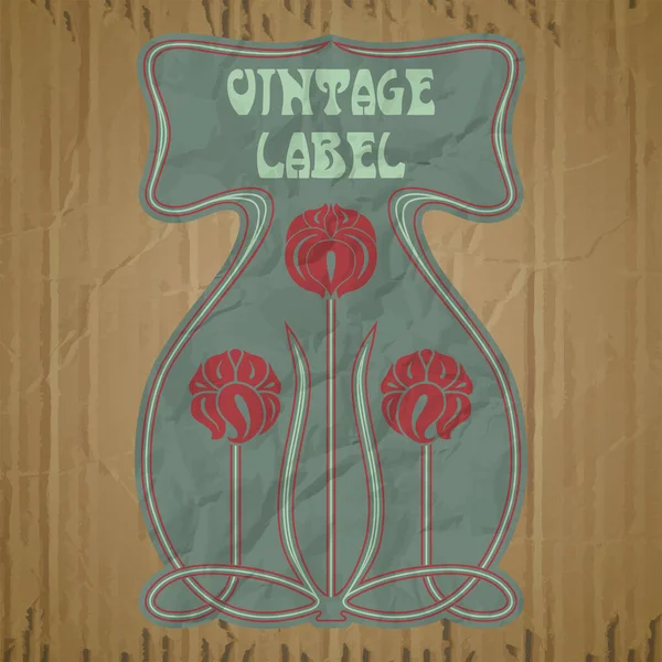 Vector Vintage Items Portada Art Nouveau — Vector de stock