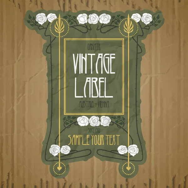 Vector Vintage Items Portada Art Nouveau — Archivo Imágenes Vectoriales