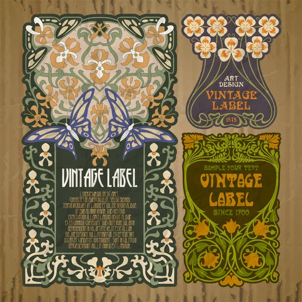 Vector Vintage Items Cover Art Nouveau — Stock Vector