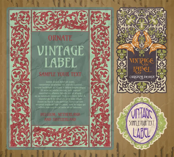 Itens Vetor Vintage Capa Art Nouveau — Vetor de Stock