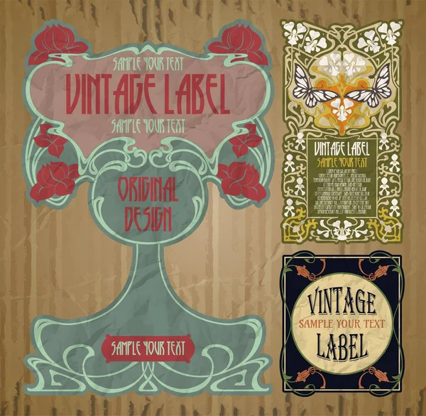 Vektor Vintage Objekt Omslag Art Nouveau — Stock vektor