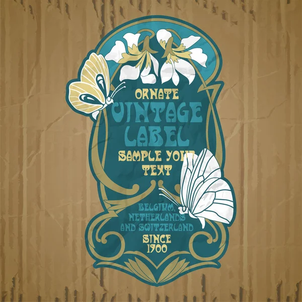 Vector Vintage Items Portada Art Nouveau — Archivo Imágenes Vectoriales